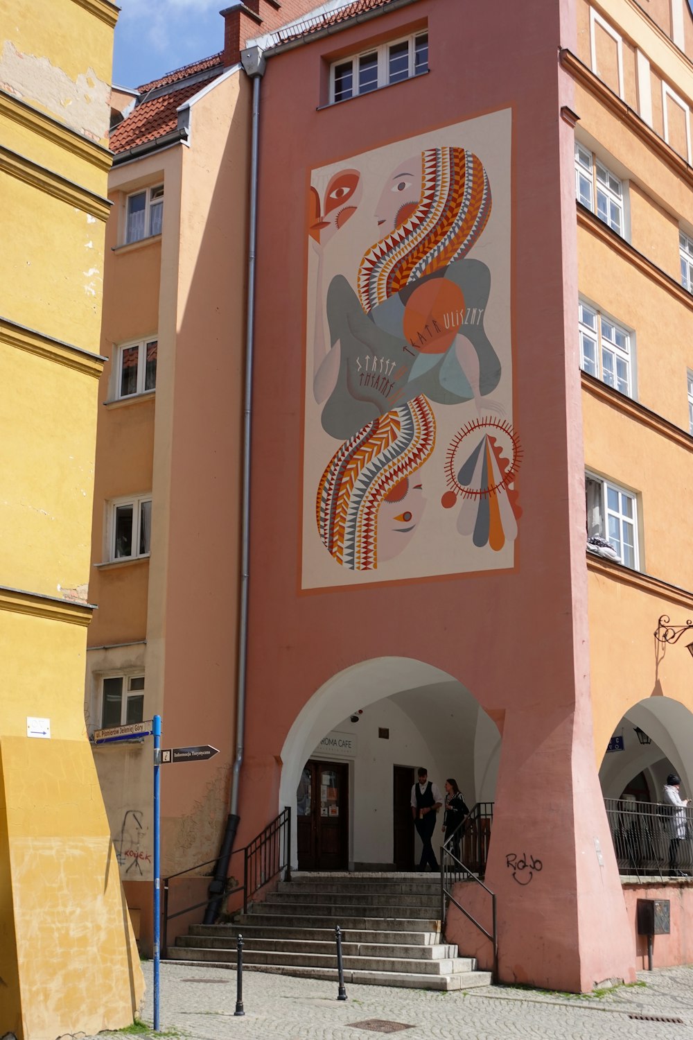 a building with a mural on the side