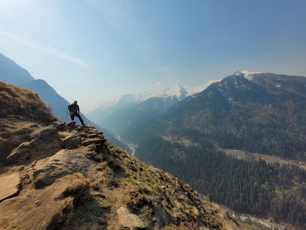 a person climbing a mountain