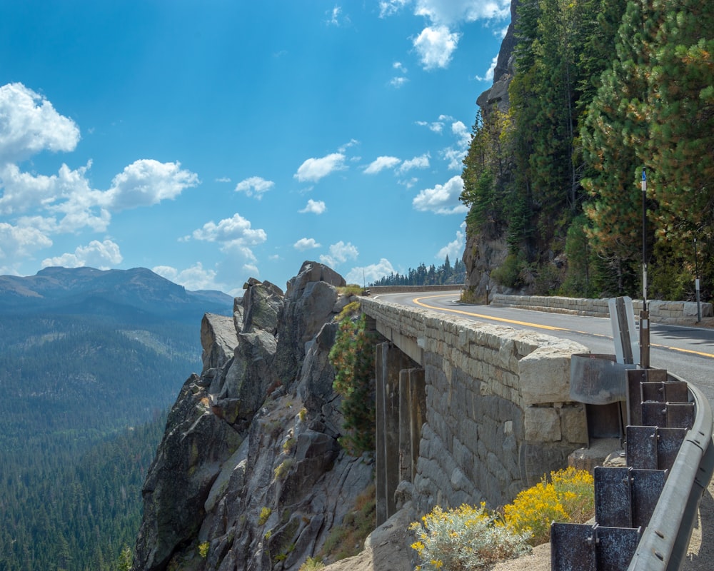 a stone wall on a mountain