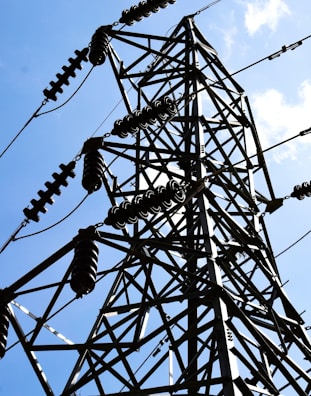 a close-up of a power line