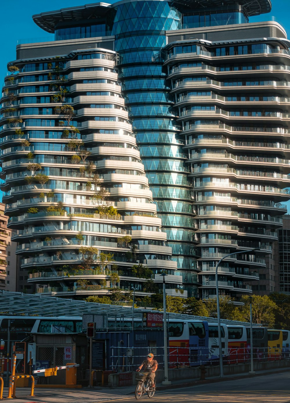 a large building with glass windows