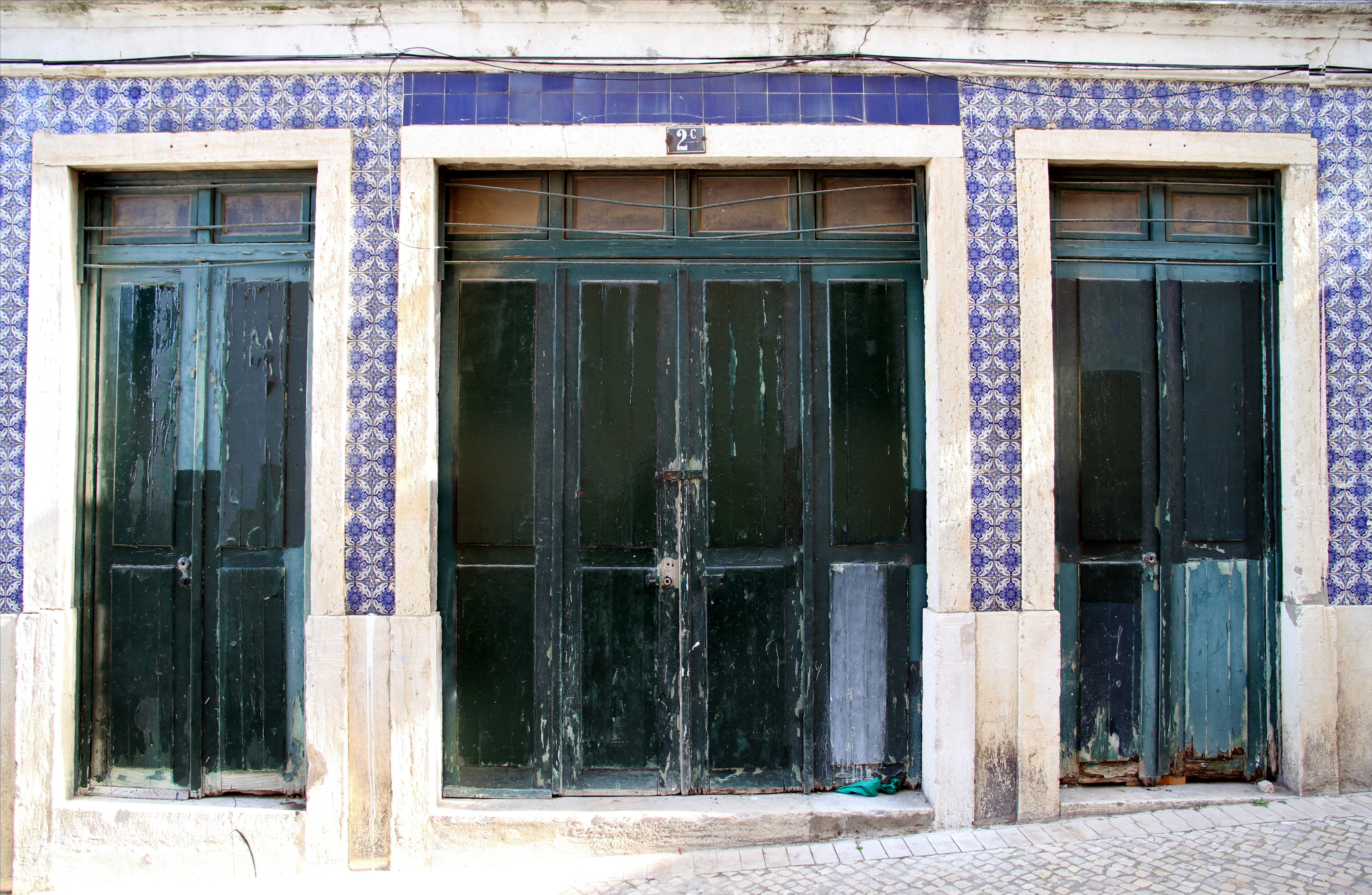 Old Doors in the Streets of Lisbon, Portugal, April 2022