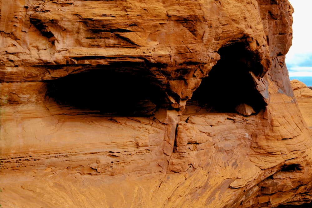 a large rock cave