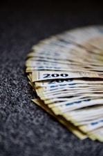 a stack of paper money