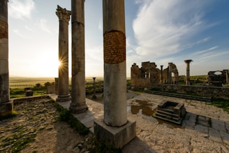 a stone building with pillars