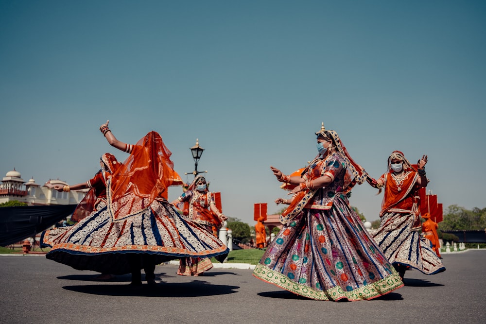 a group of people in traditional dress