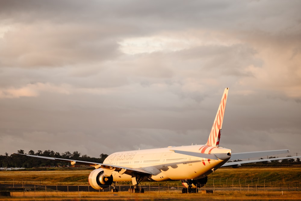 a large airplane on the runway