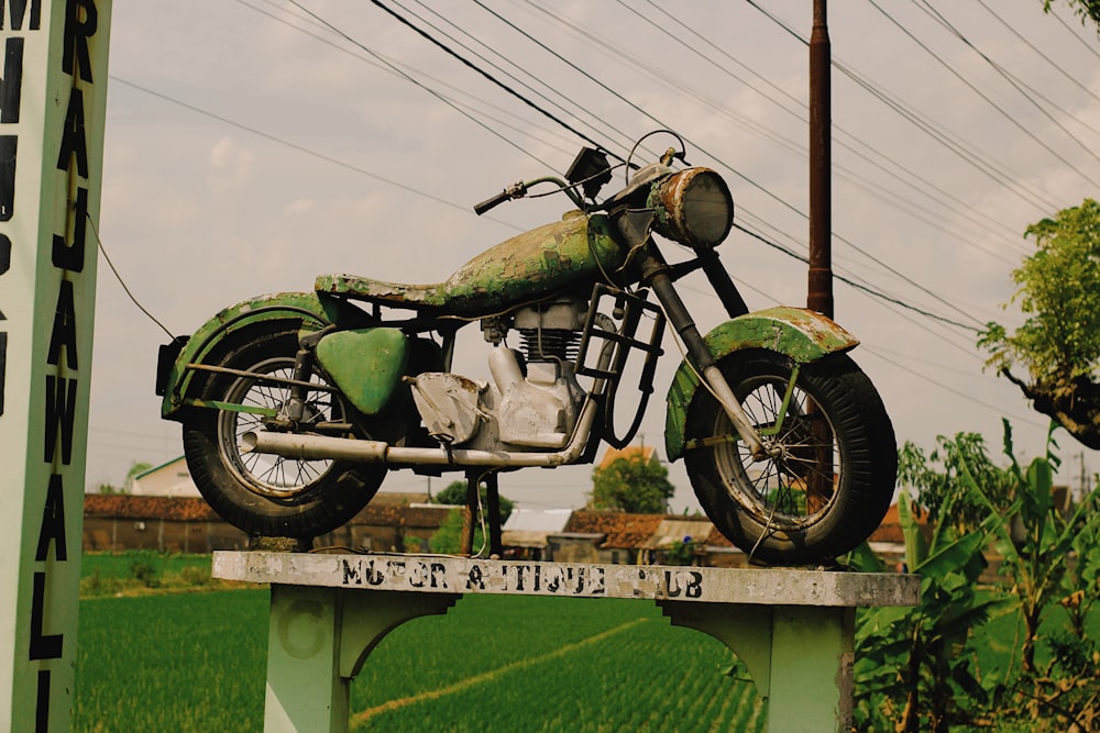 a motorcycle on a sign