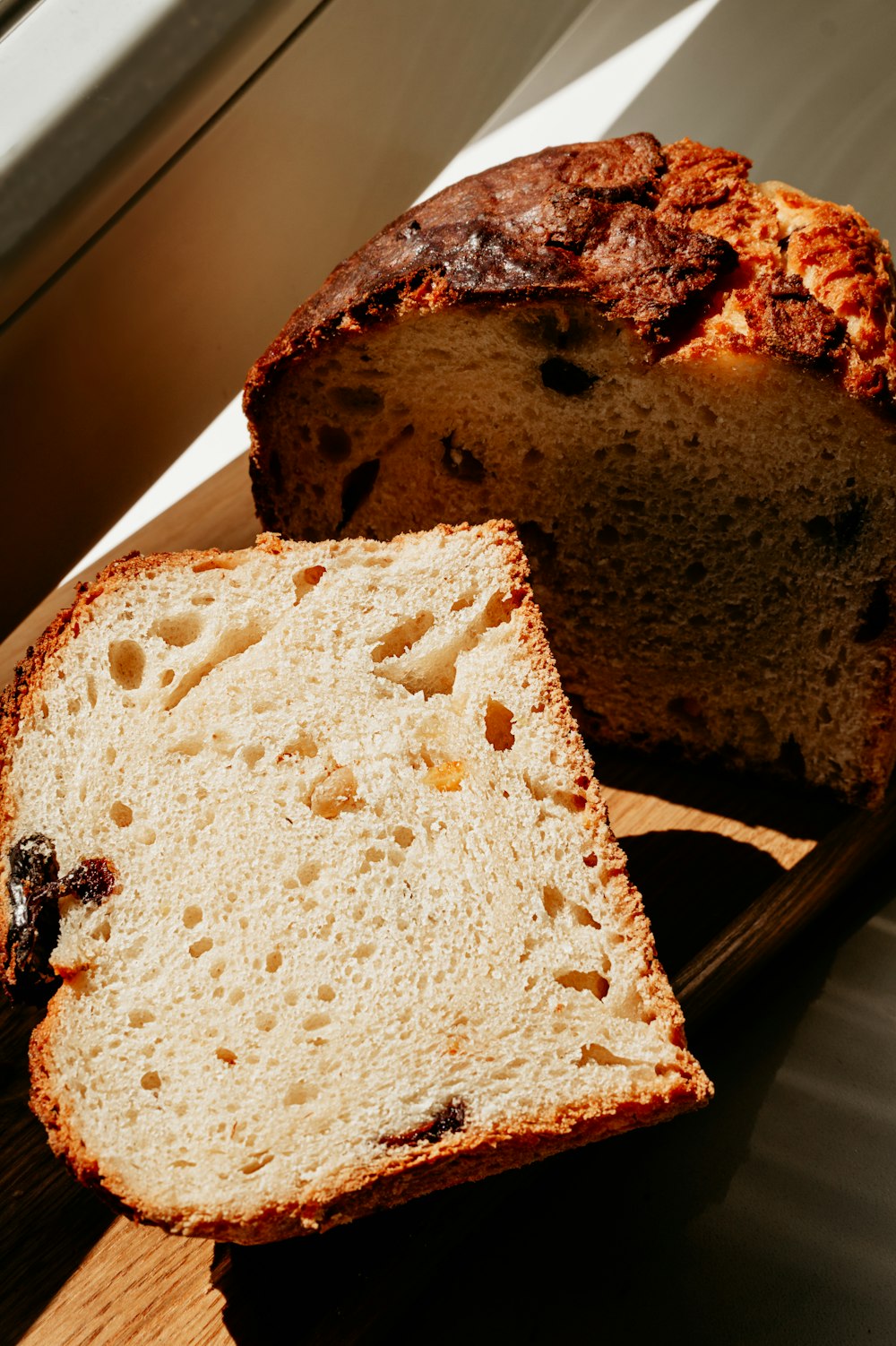 a slice of bread with a slice cut out