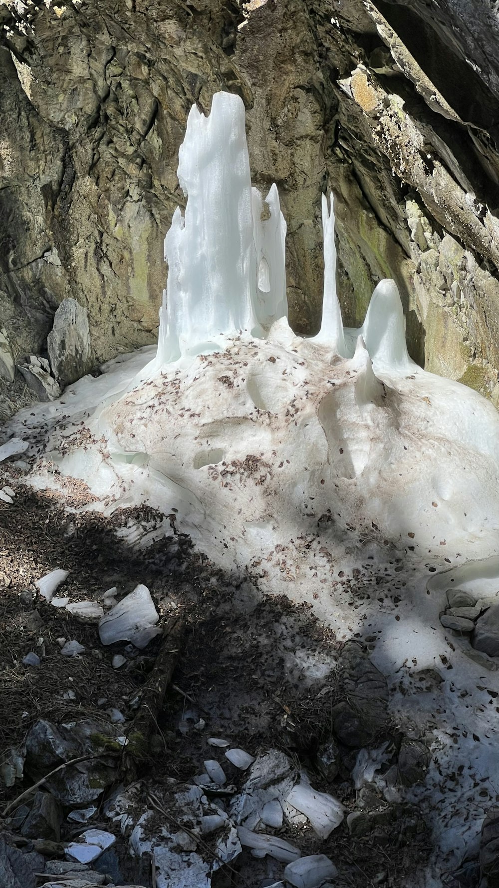 a waterfall in a rocky place