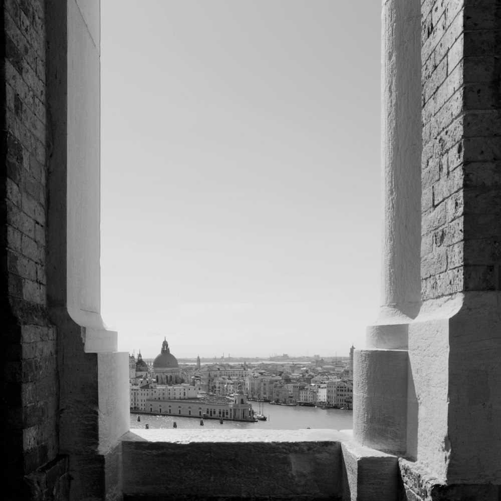 a view of a city from a window