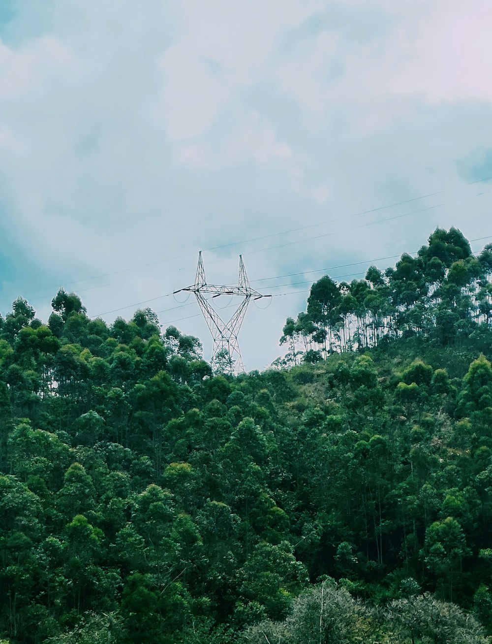 a power line tower in the distance