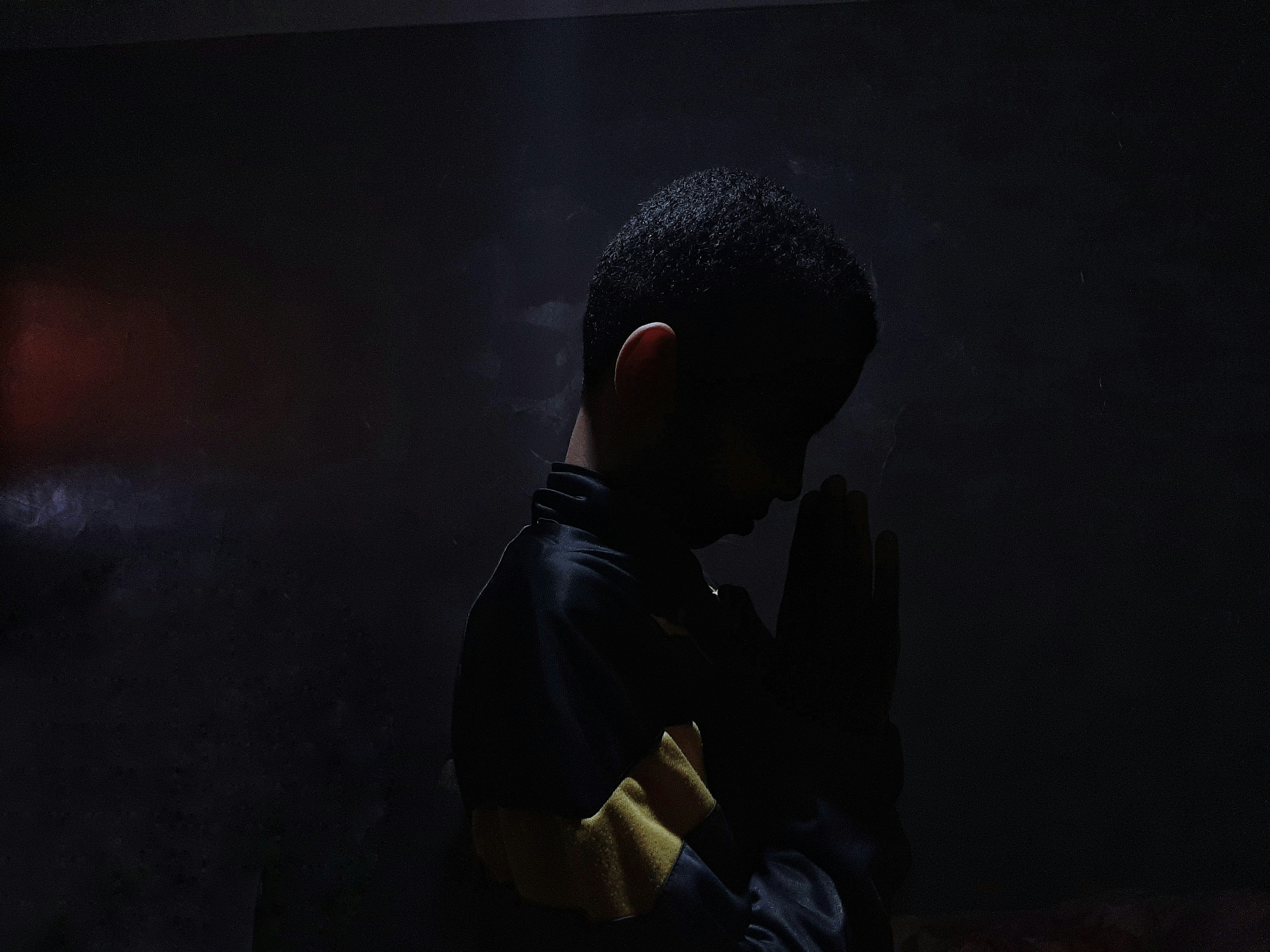 A man in a black shirt