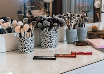 a group of utensils on a counter