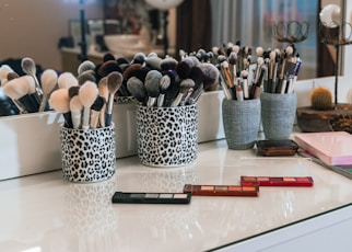 a group of utensils on a counter