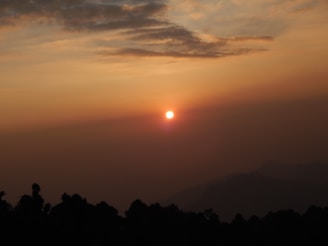 A tranquil sunset view over a peaceful landscape.