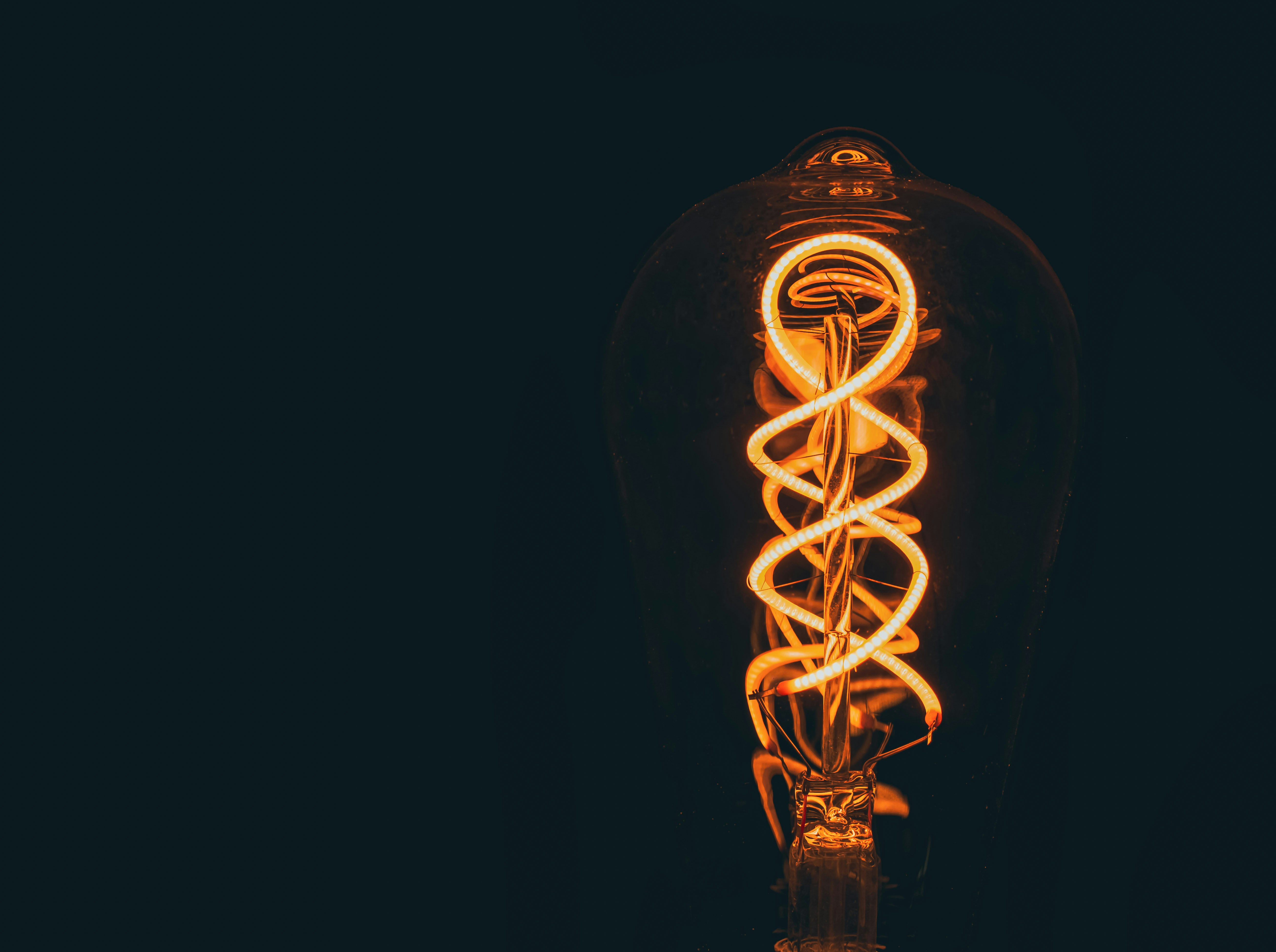 Light bulb with flame