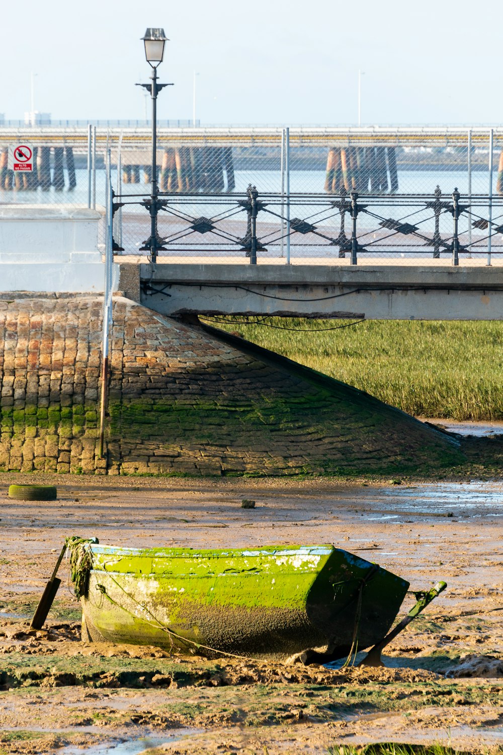 a boat on the ground