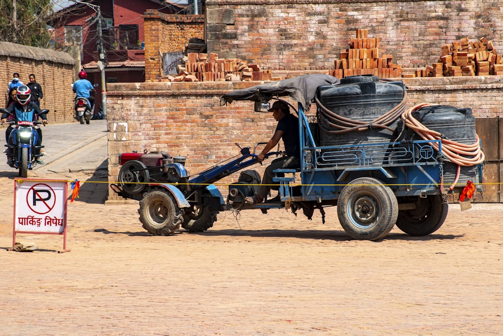 a person on a tractor