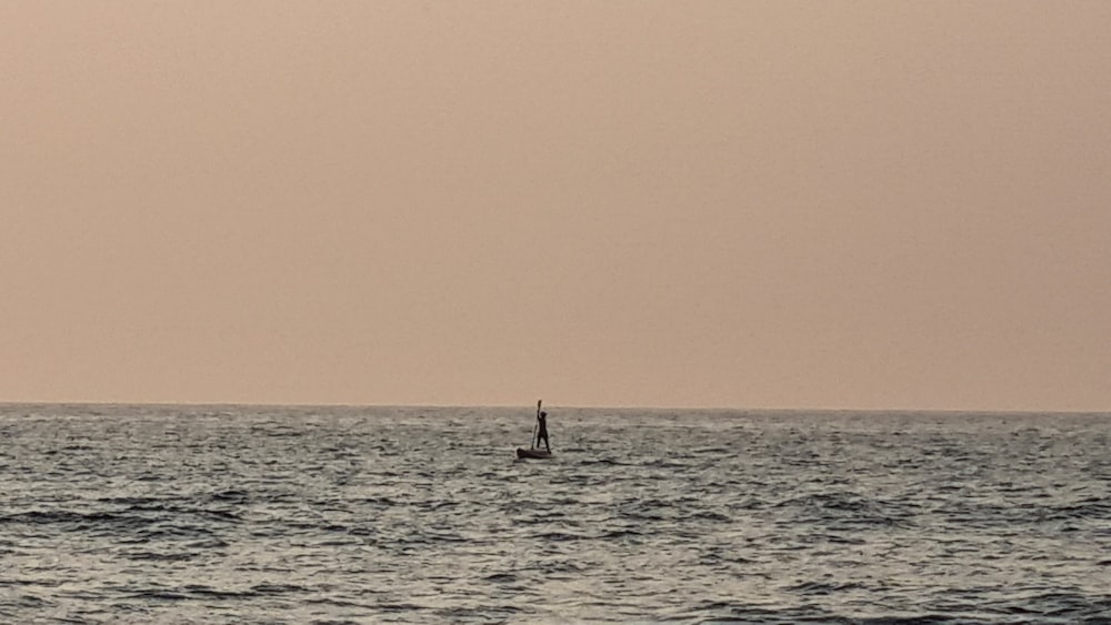 a person in a boat in the water