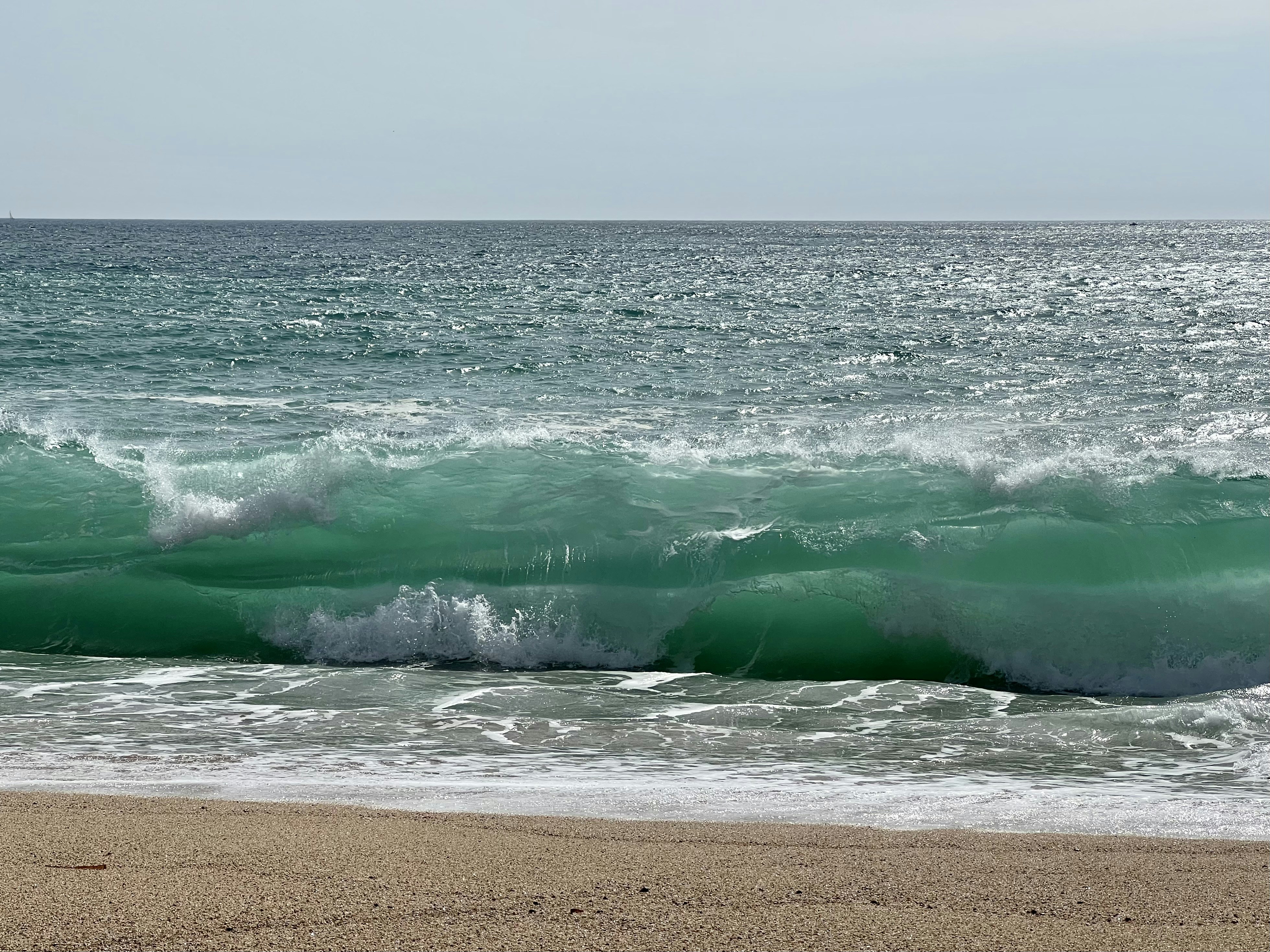 waves crashing on a beach