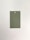 A rectangular paper card with a hole at the top center placed on a neutral, light background. The card is a muted green color.