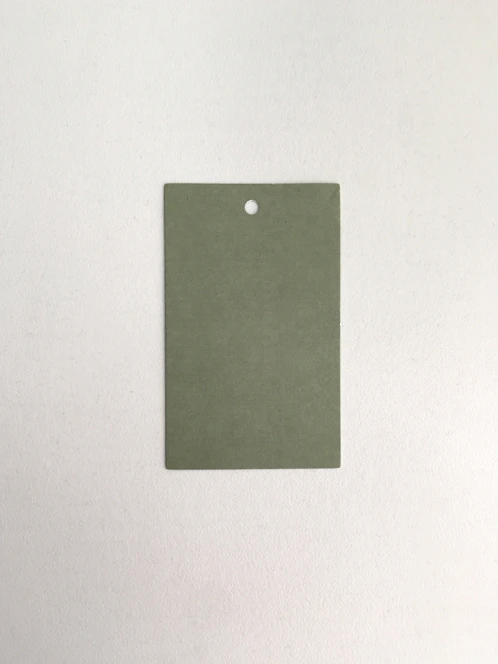A clean, rounded white card on a very light blue background with a placeholder for a circular logo at the top