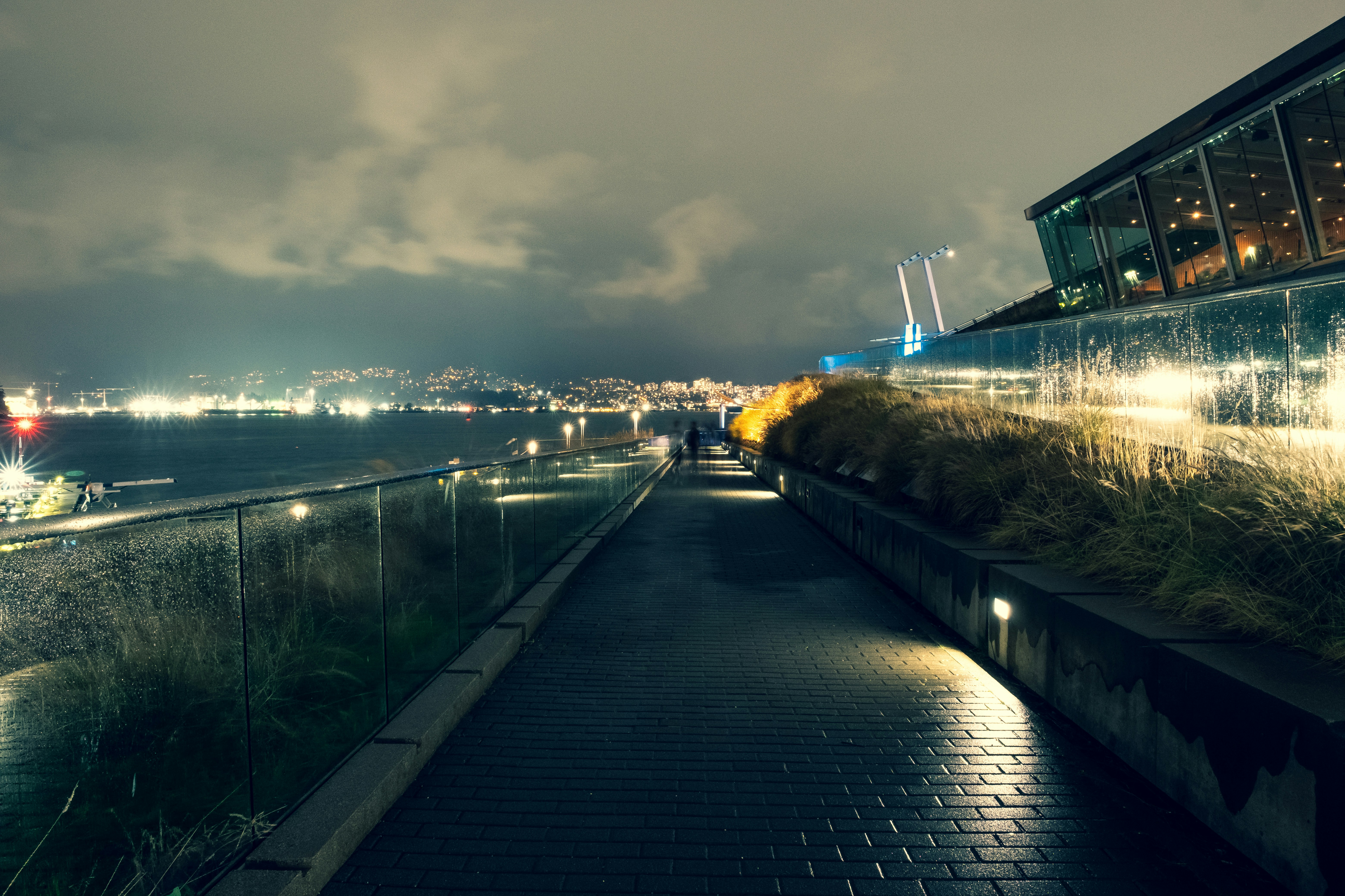 A night time view of a city street