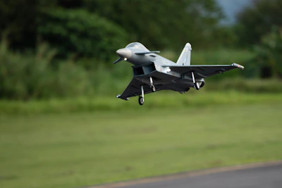 a fighter jet taking off