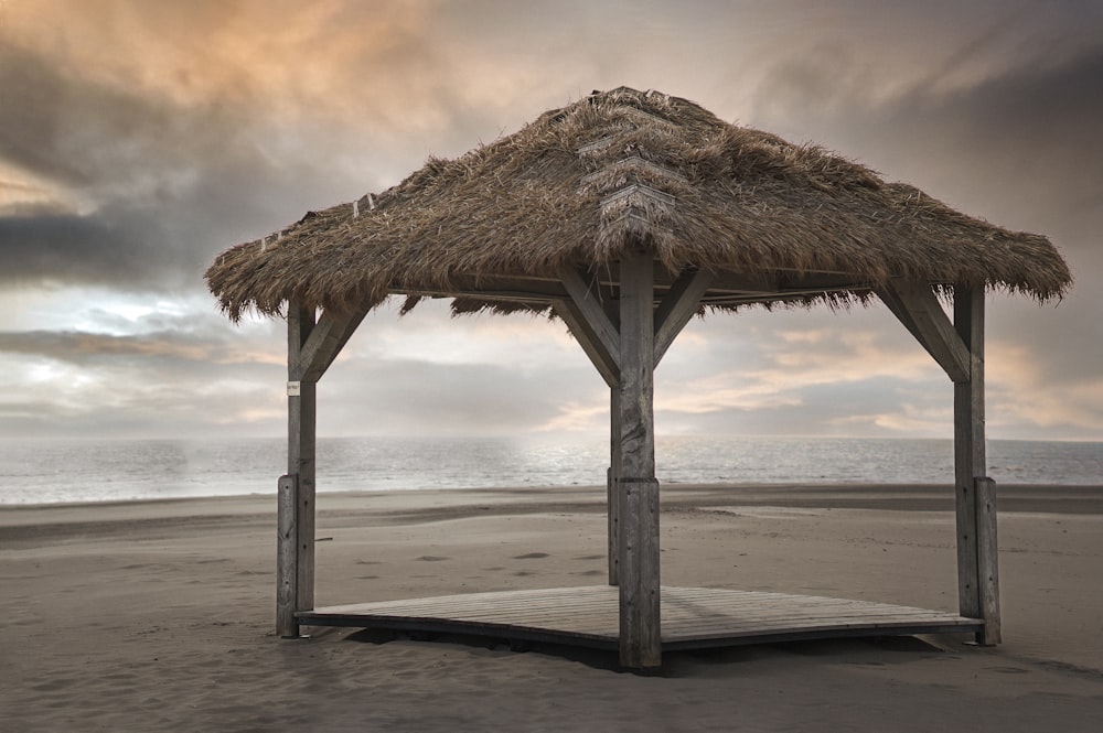 a hut on a beach