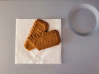 a piece of bread on a napkin