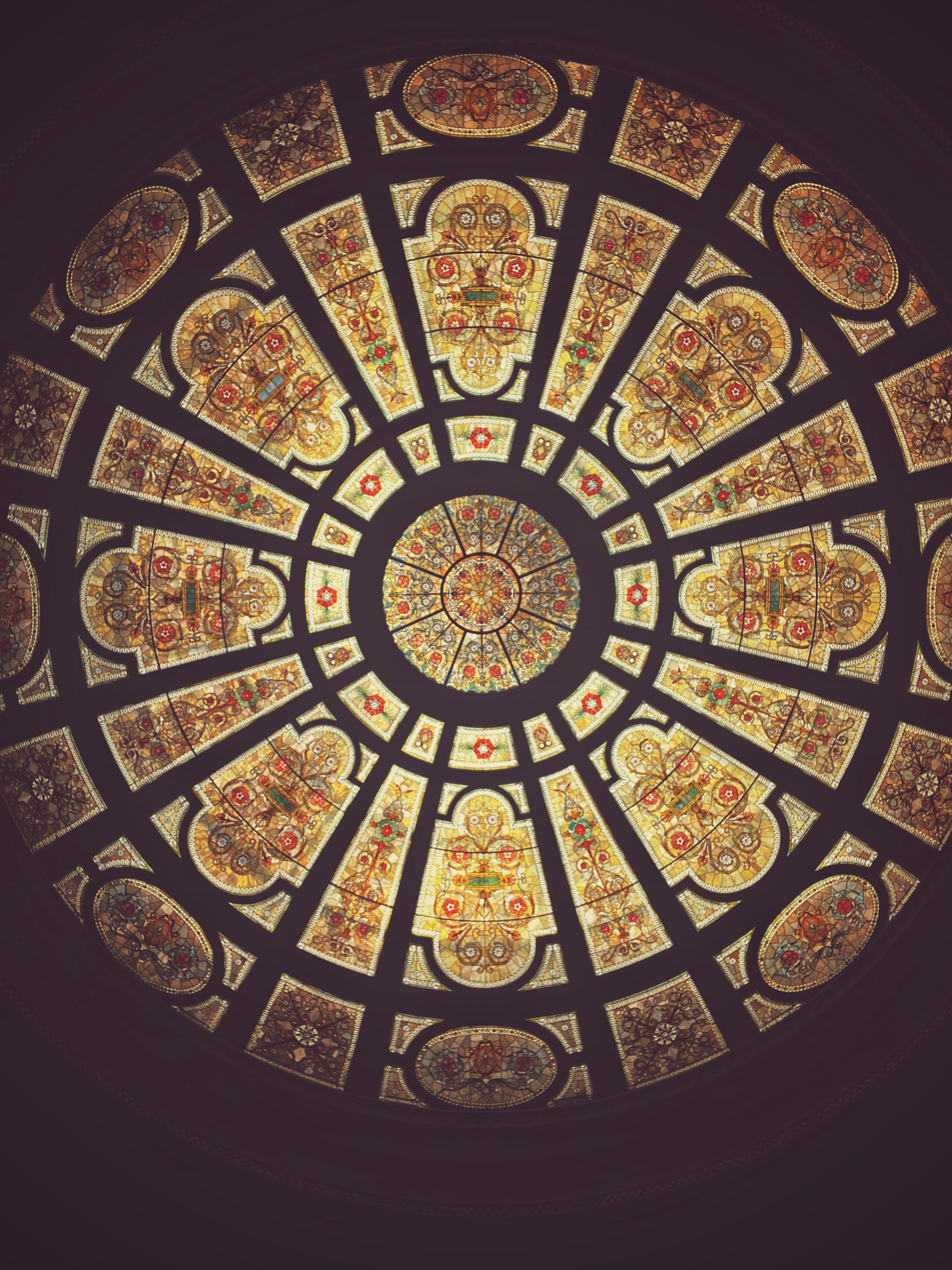 a colorful floor with designs