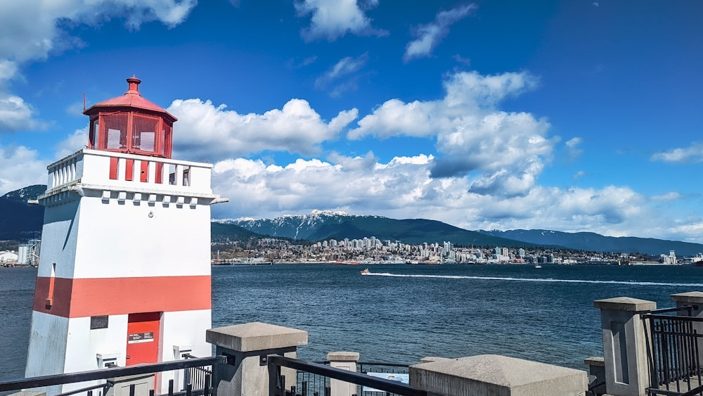 a lighthouse on a pier