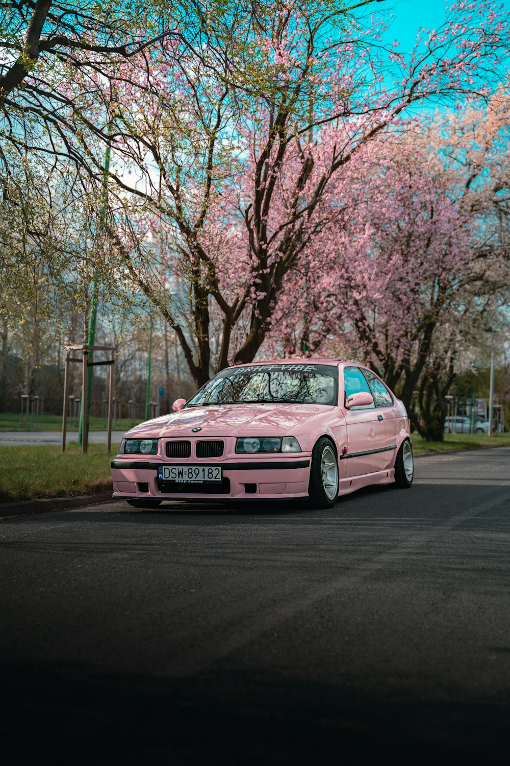 a car parked on the side of the road