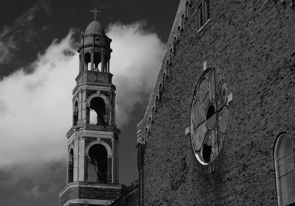 a clock on a tower