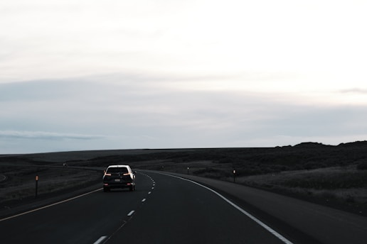 a car driving down a road