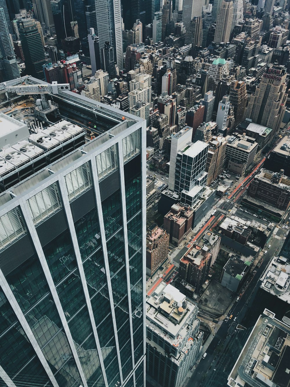 a high angle view of a city