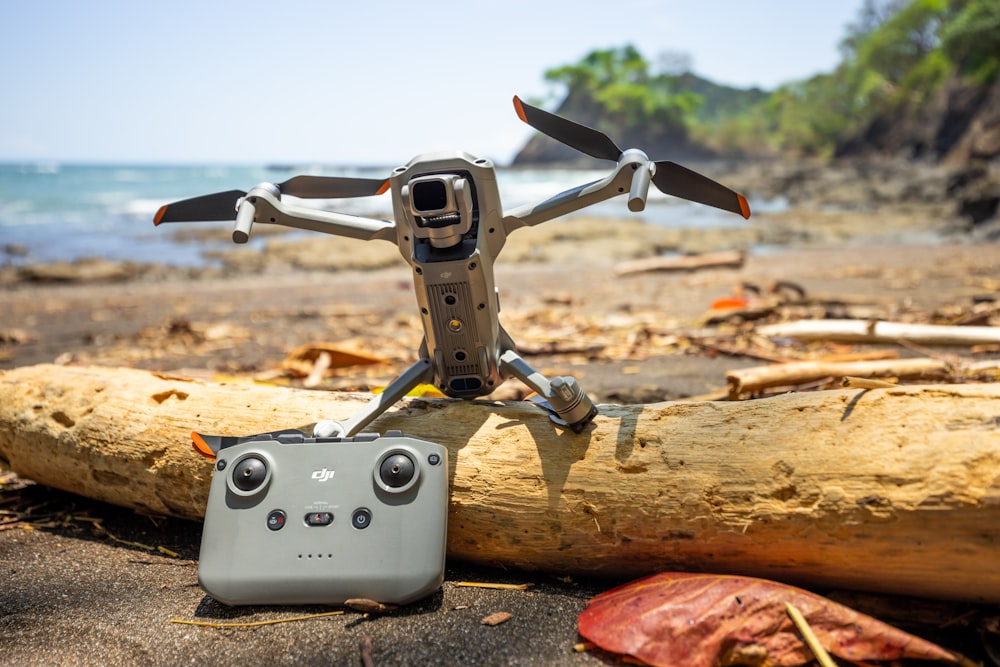 a drone on a beach
