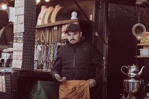 a person standing in a room