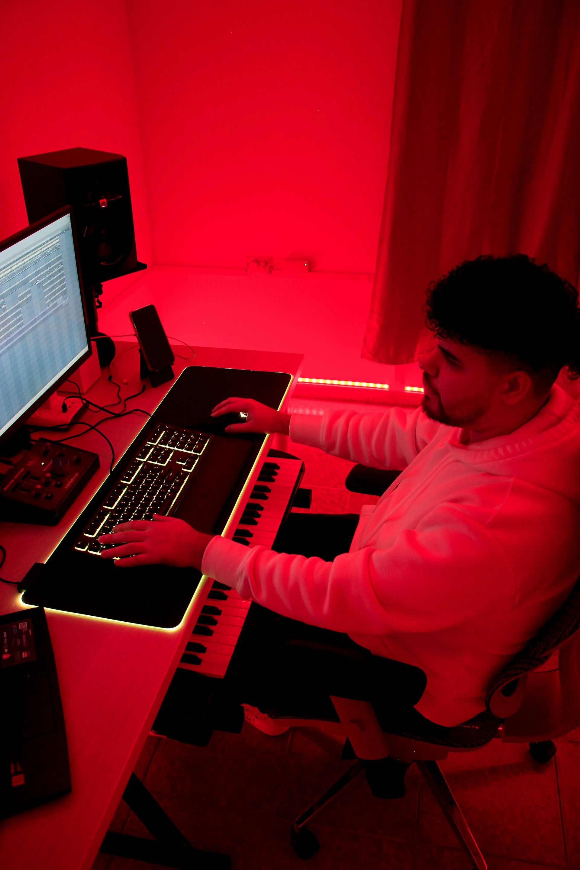 a man playing a piano