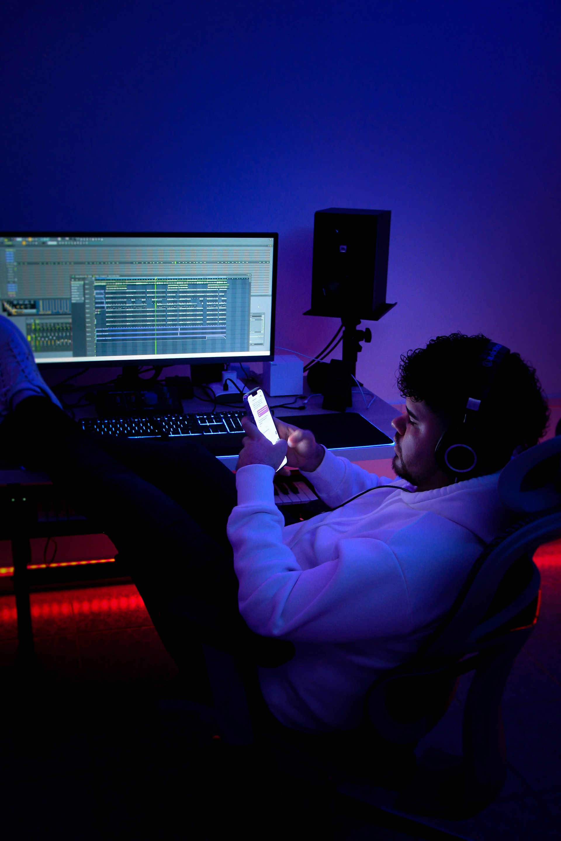 a man playing a video game