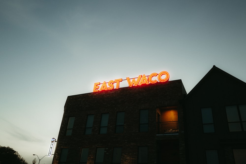 a building with a sign on it