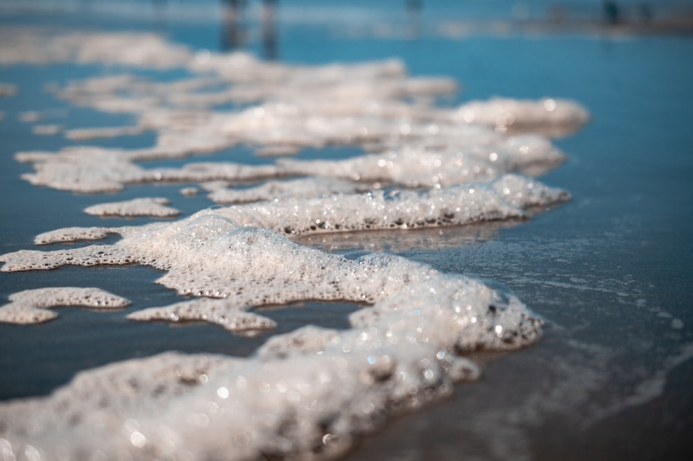 a close-up of some ice