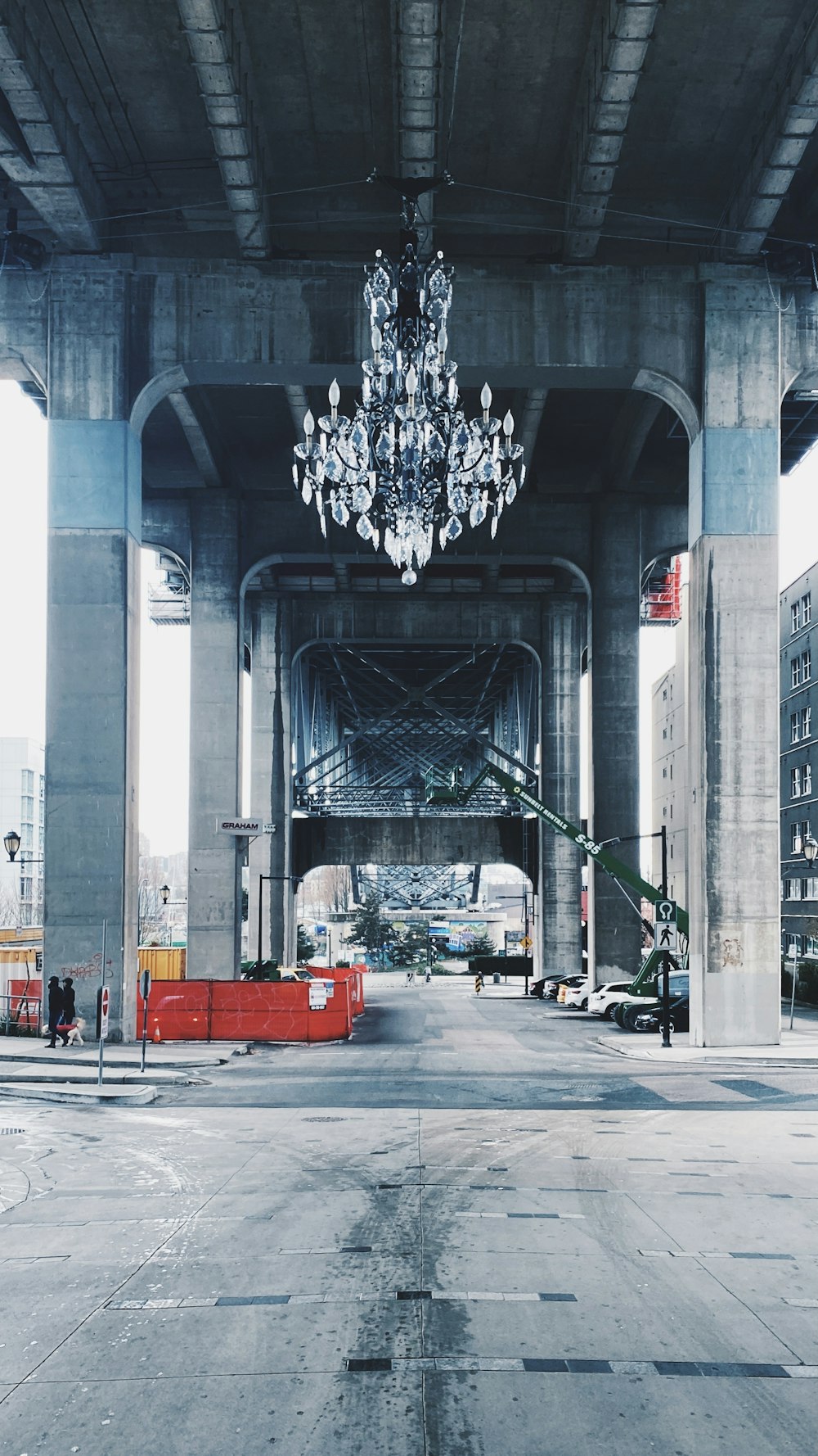 a large metal structure with a large hole in the middle