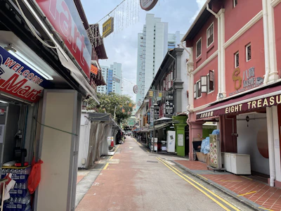 Chic boutique retail storefront in a vibrant Singapore neighborhood.
