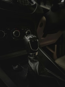 a close up of a car steering wheel