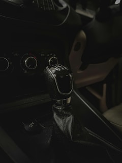a close up of a car steering wheel