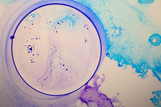 a blue circle with a white line in it