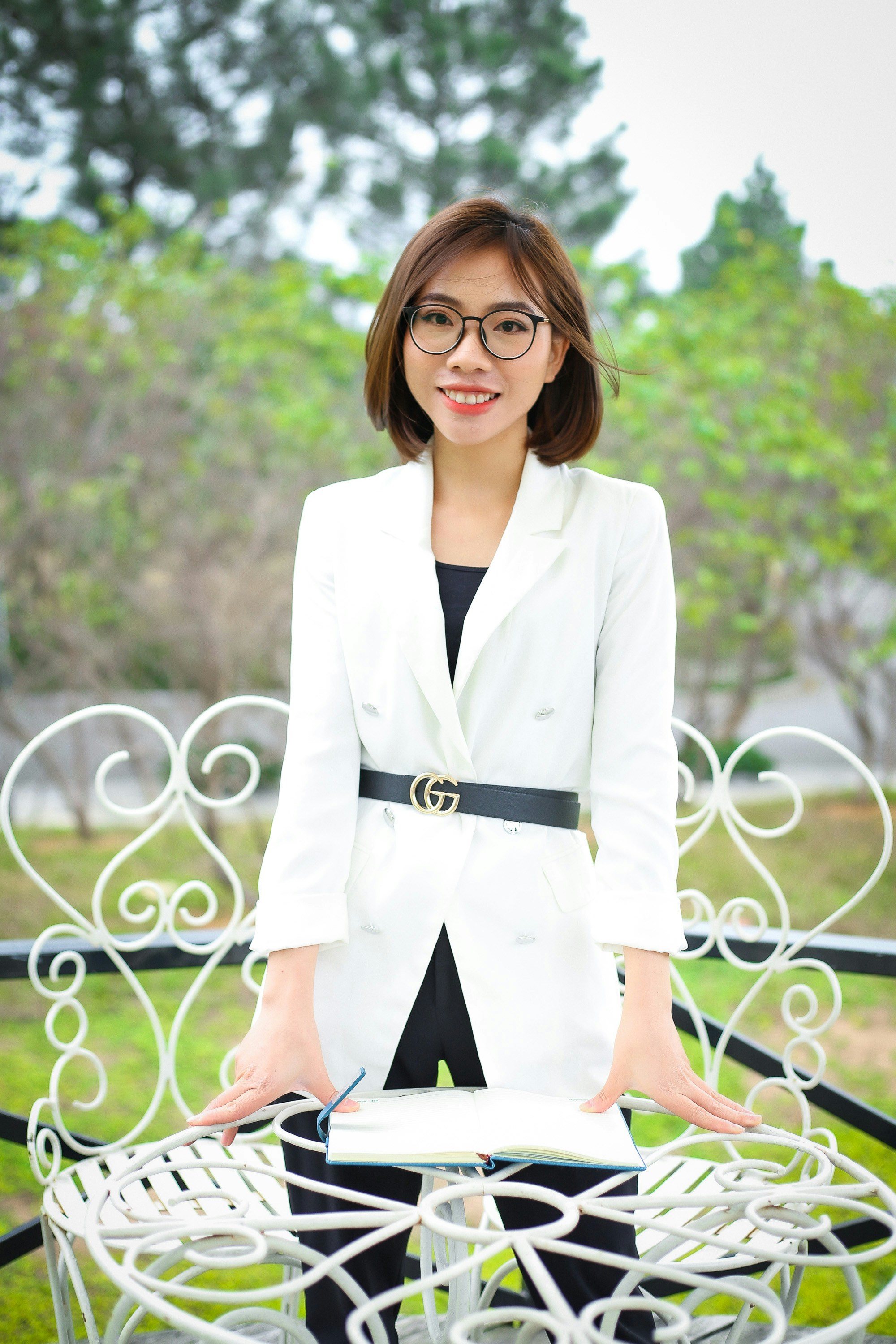 a person in a white coat