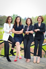 a group of women posing for a photo